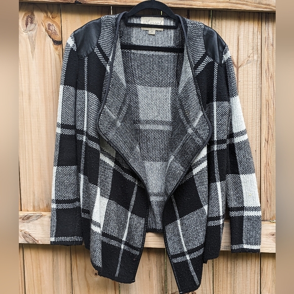Ethereal Plaid Wool Blend Cardigan - Picture 1 of 6